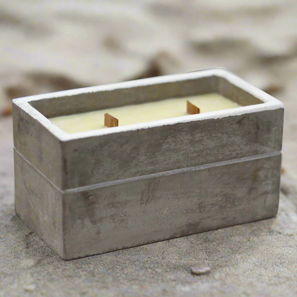 Re-energise & Revitalise - a Spiced South Sea Lime infused Wooden Wick Concrete Candle.