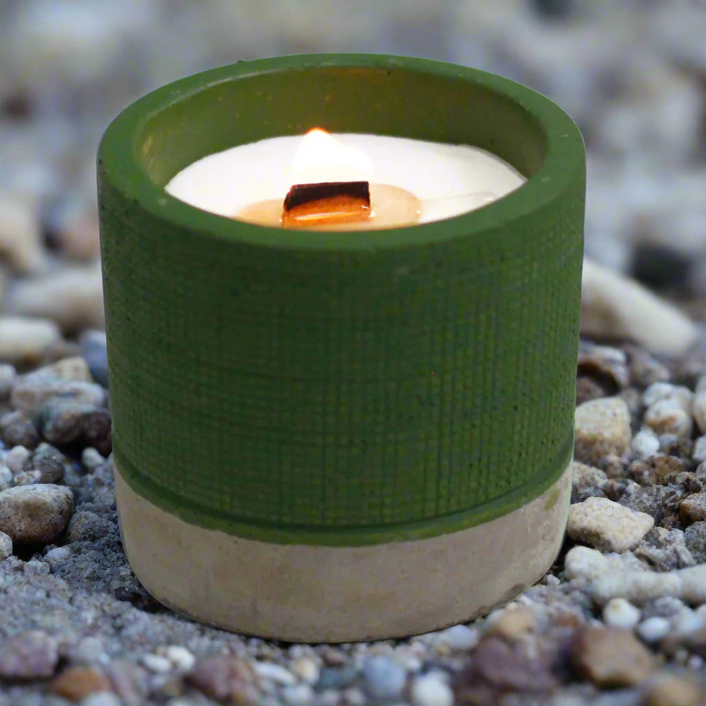 Focus & Calm - a Sea Moss infused Wooden Wick Concrete Candle.