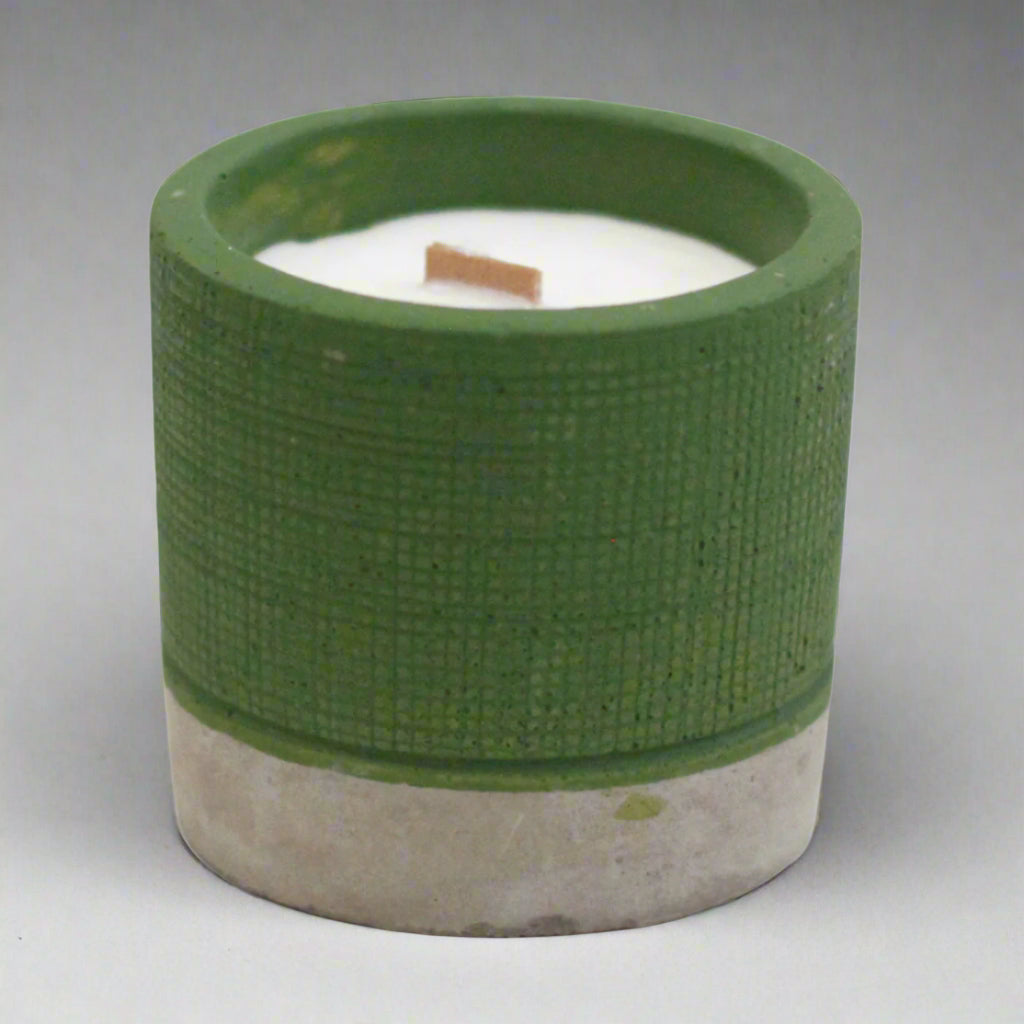 Focus & Calm - a Sea Moss infused Wooden Wick Concrete Candle.